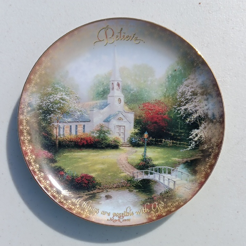 Thomas Kinkade 'Hometown Chapel' Collector Series Decorative Plate